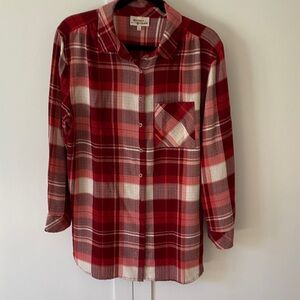 Hester & Orchard Red Plaid Button-Up Shirt